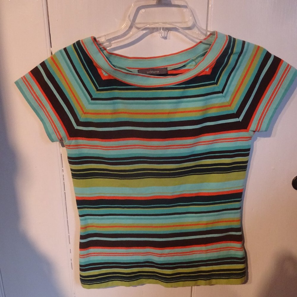 LIZ CLAIBORNE Striped Top Small
